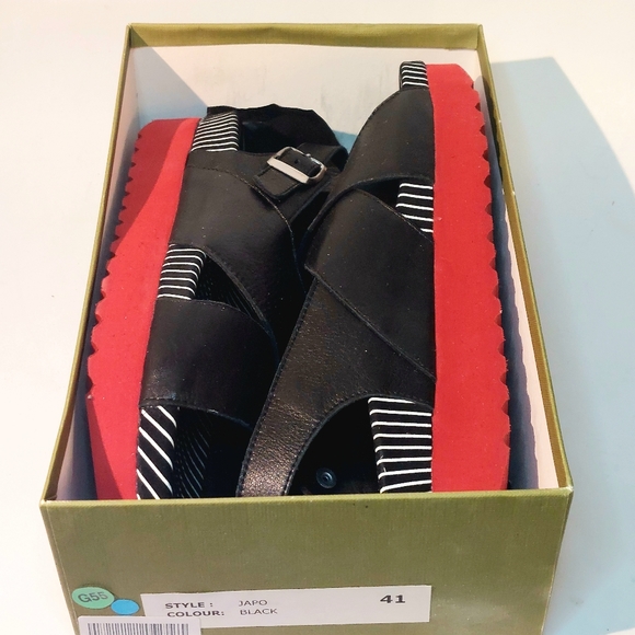Daniele Ancarani black leather w red soles footbed sandals, EU41, NWT - Picture 12 of 13